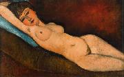 Reclining Nude on a Blue Cushion (mk39), Amedeo Modigliani